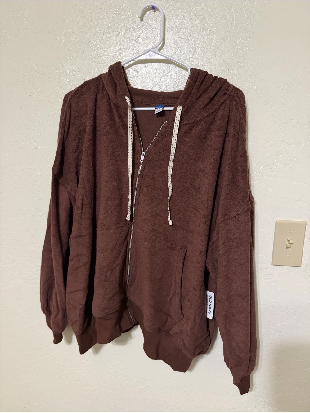 Old Navy Chocolate Brown Zip Hoodie. NWT. Size XXL